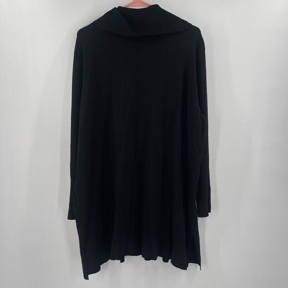 ANNE KLEIN Sweater Size 2X NWT Black Gold Button Detail Cowl Neck Plus Curvy - Picture 2 of 14